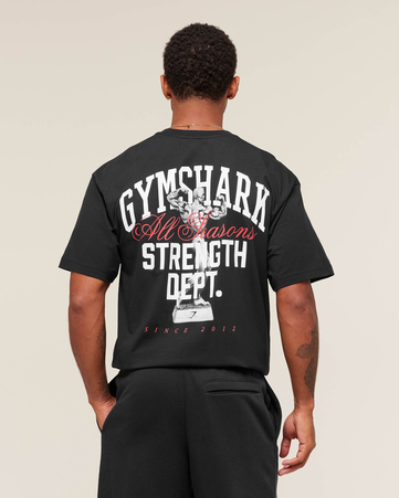 تيشيرت بقصة فضفاضة ونقشة سترنجث ديبارتمنت غرافيكية