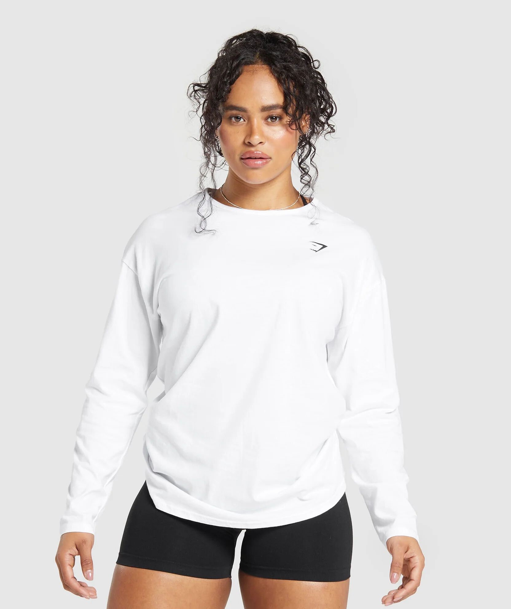 Lifting Oversized Cotton Long Sleeve Top