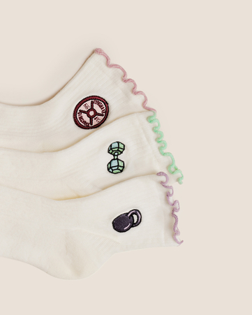 Weight Doodle Graphic Frill Midi 3pack