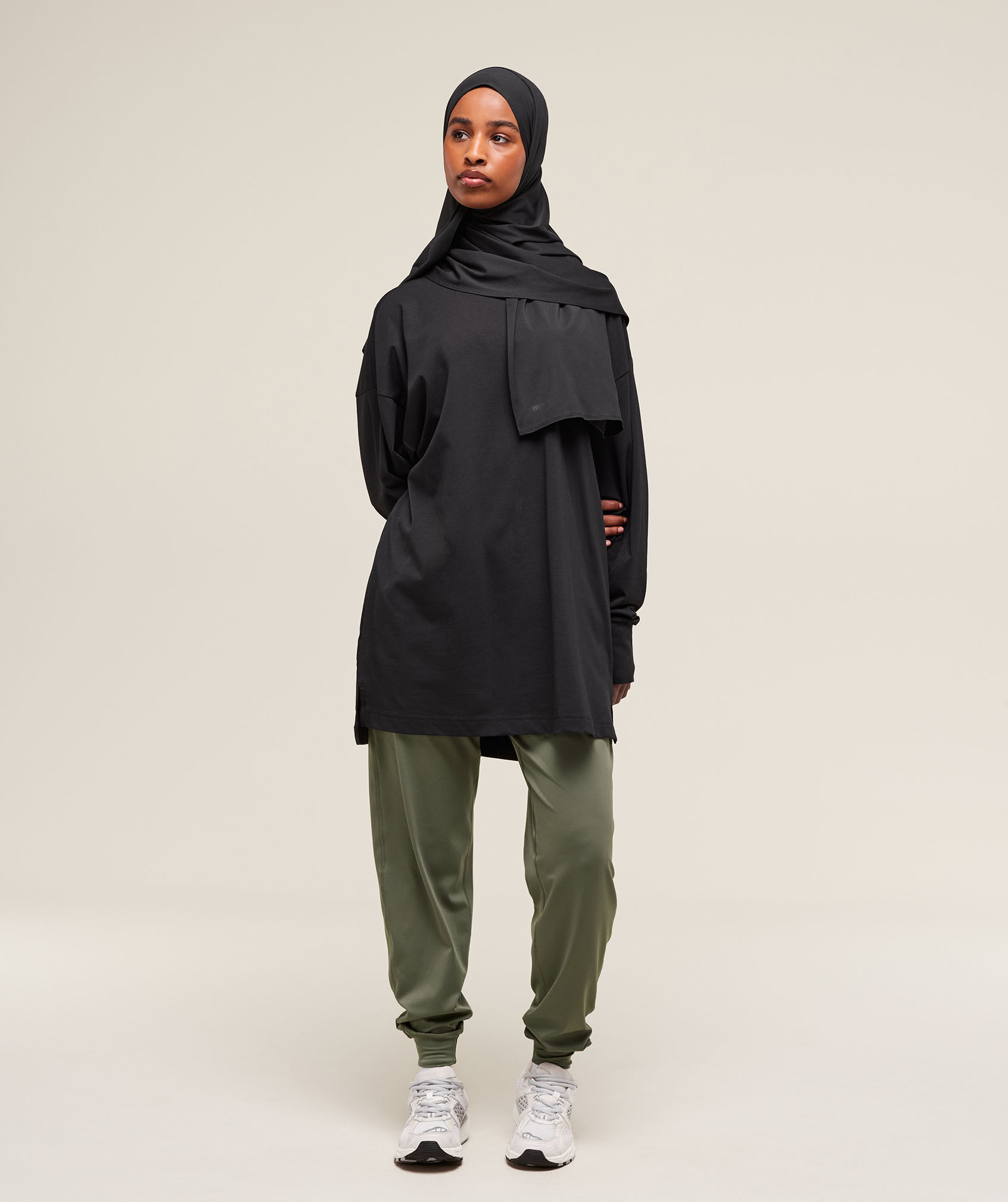 Covered Longline Cotton Long Sleeve Top