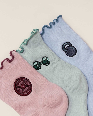 Weight Doodle Graphic Frill Midi 3pack