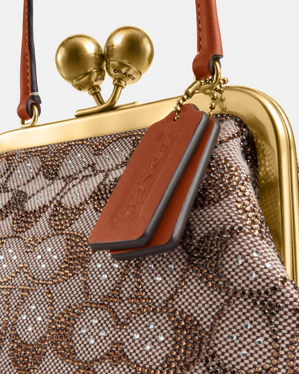 Buy COACH Kisslock Frame Bag 16 In Crystal Signature Jacquard 