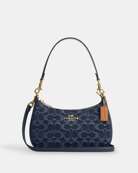 حقيبة كتف تيري دنيم بشعار الماركة