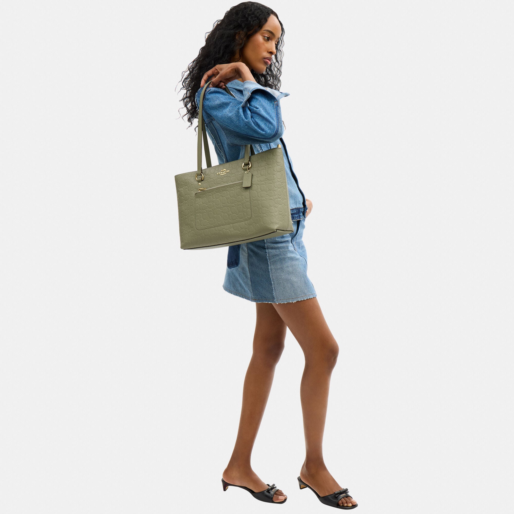 Buy COACH Station Tote Bag In Signature Leather Green Online in UAE