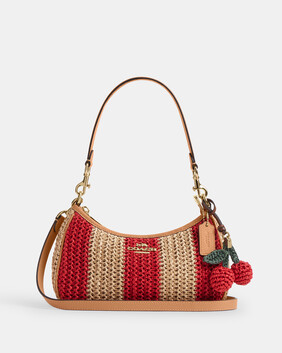 Teri Shoulder Bag With Stripes And Charm