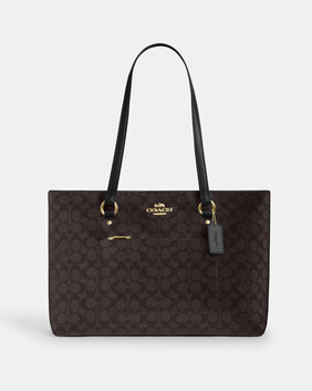 حقيبة يد ستايشن قماش قنب بنقشة شعار الماركة