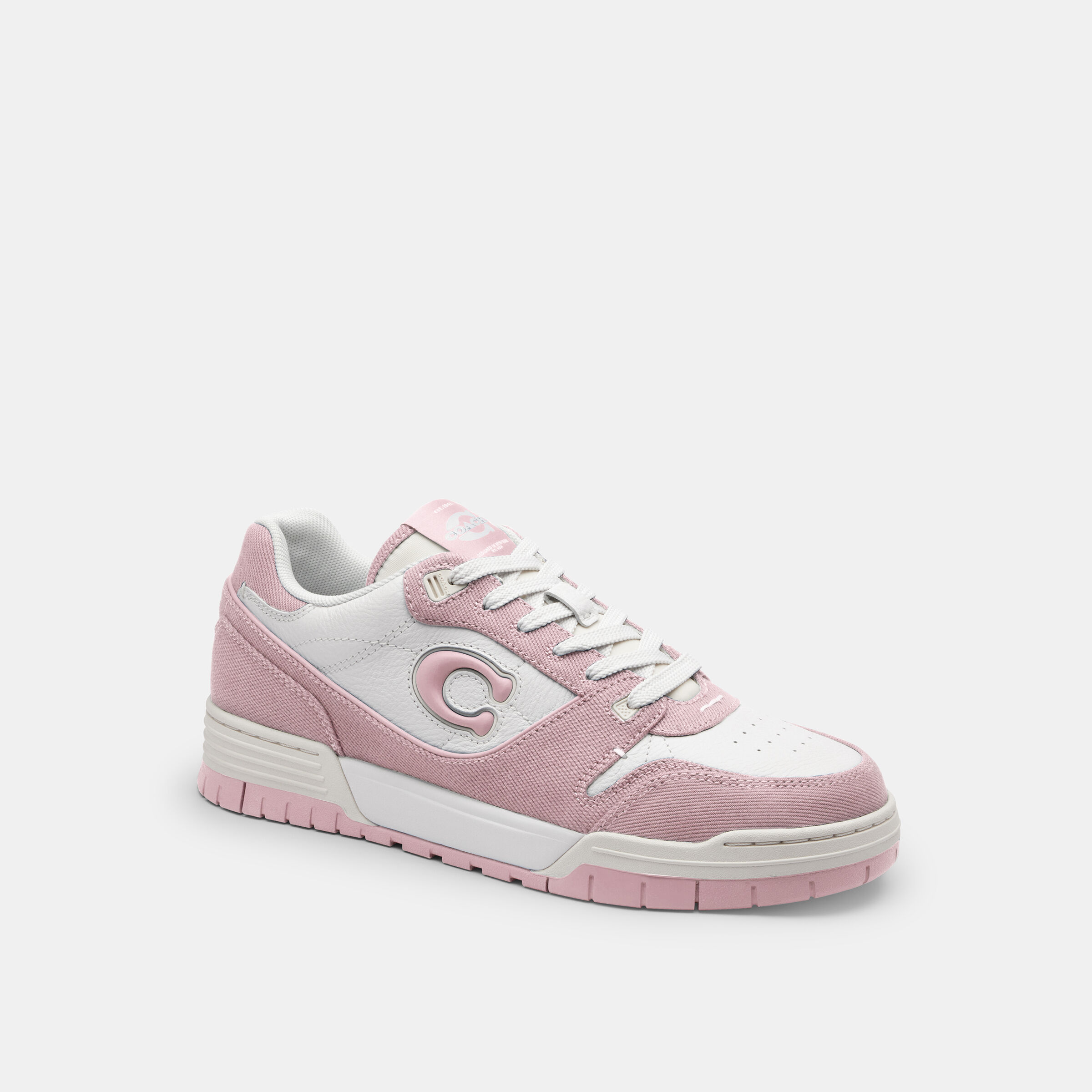 In Sneaker Line High woman's Coach NEW ピンク/ホワイト カジュアルスニーカー COACH Signature CBT39 Canvas 靴