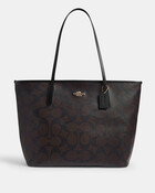 حقيبة يد سيتي كبيرة قماش قنب ماكسي بشعار الماركة