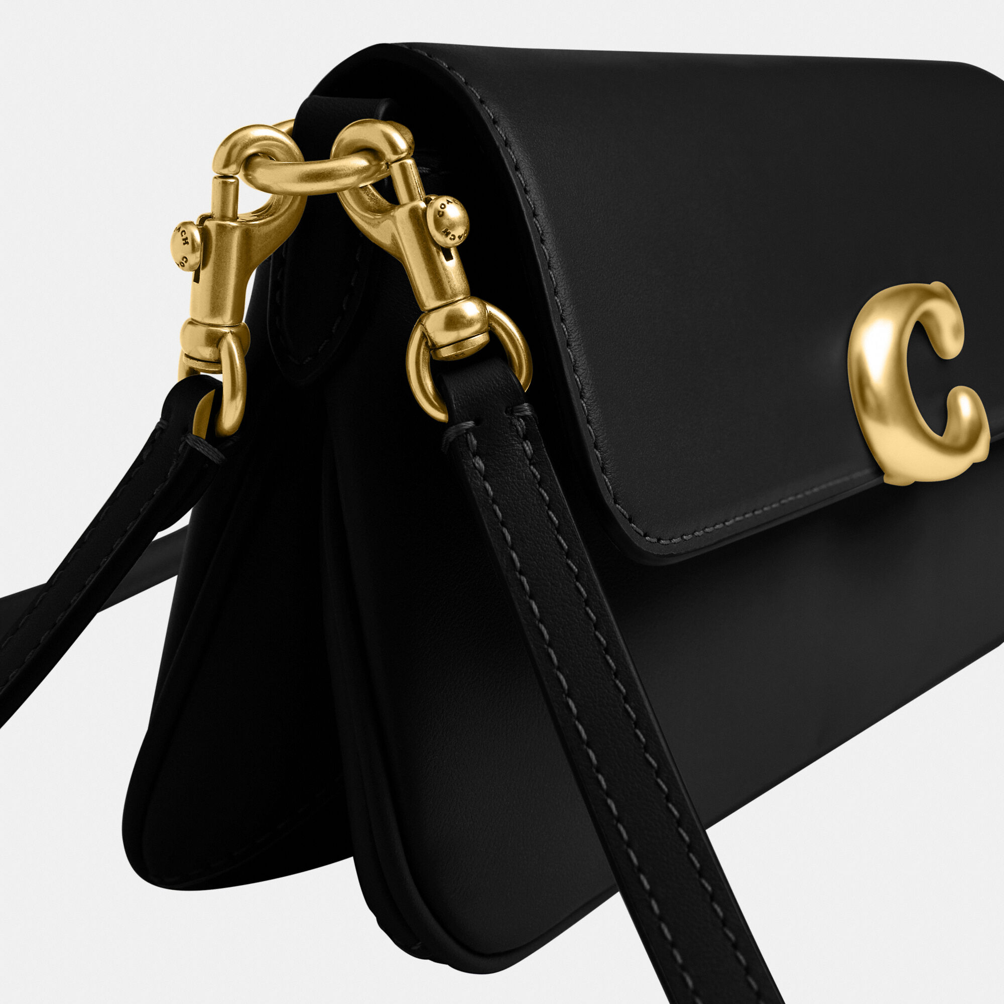 Buy COACH Refined Calf Leather Jet Shoulder Bag Black Online in UAE