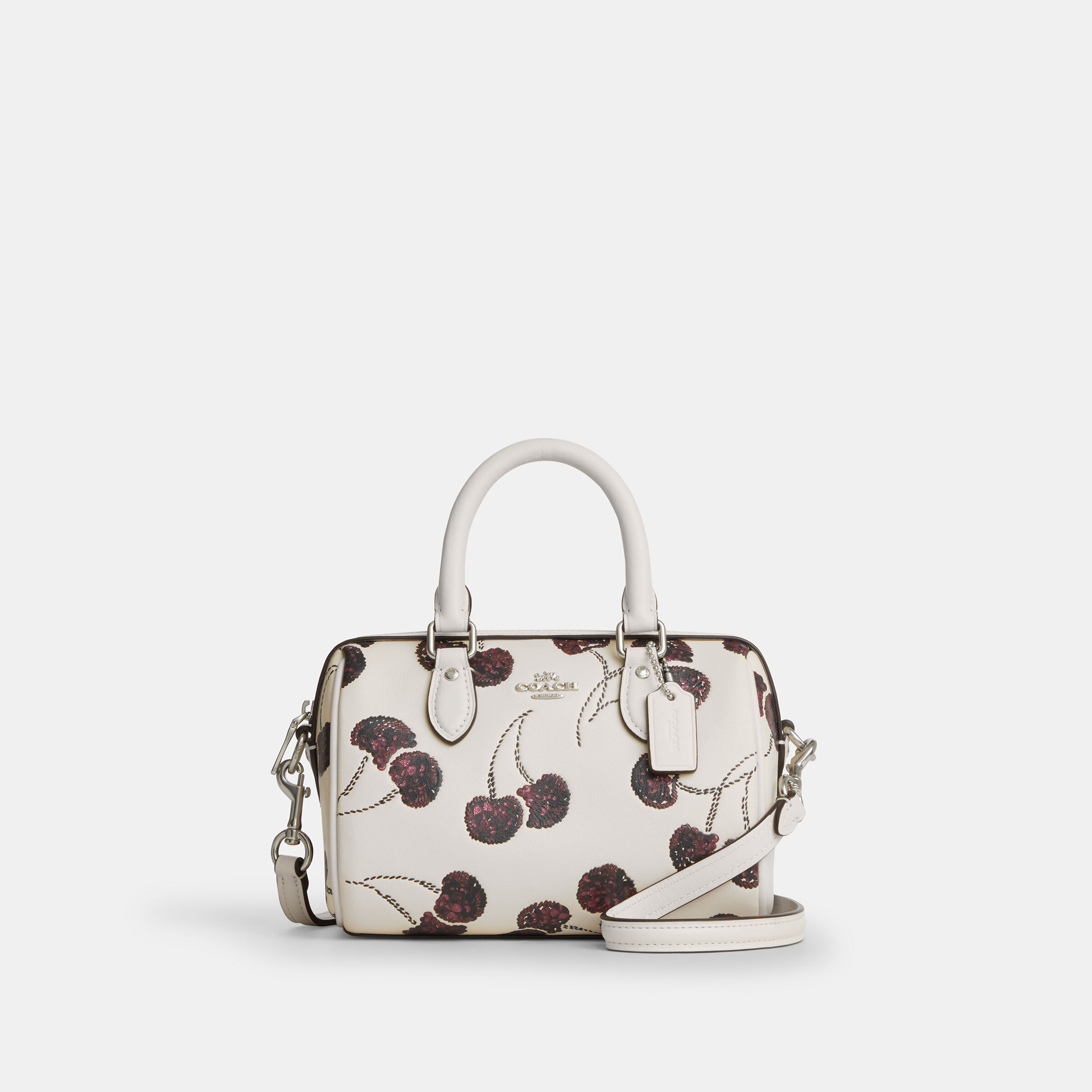 Buy COACH Mini Rowan Crossbody Bag With Cherry Print WHITE Online