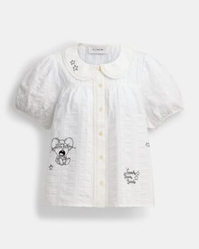Brain Dead Embroidered Button Up Blouse
