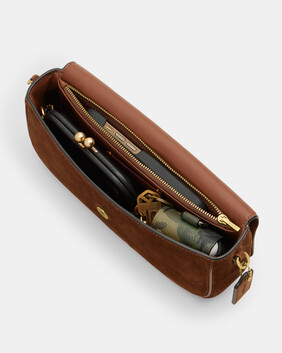 Suede Brook Flap Chain Bag