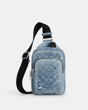 Racer Sling Pack In Loved Signature Denim