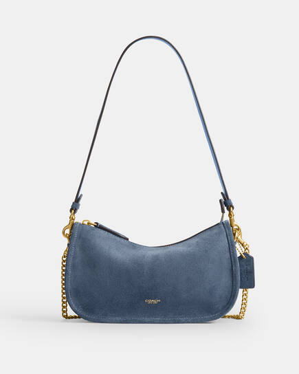 Buy COACH Suede Waverly Bag Light/Pastel Blue Online in UAE