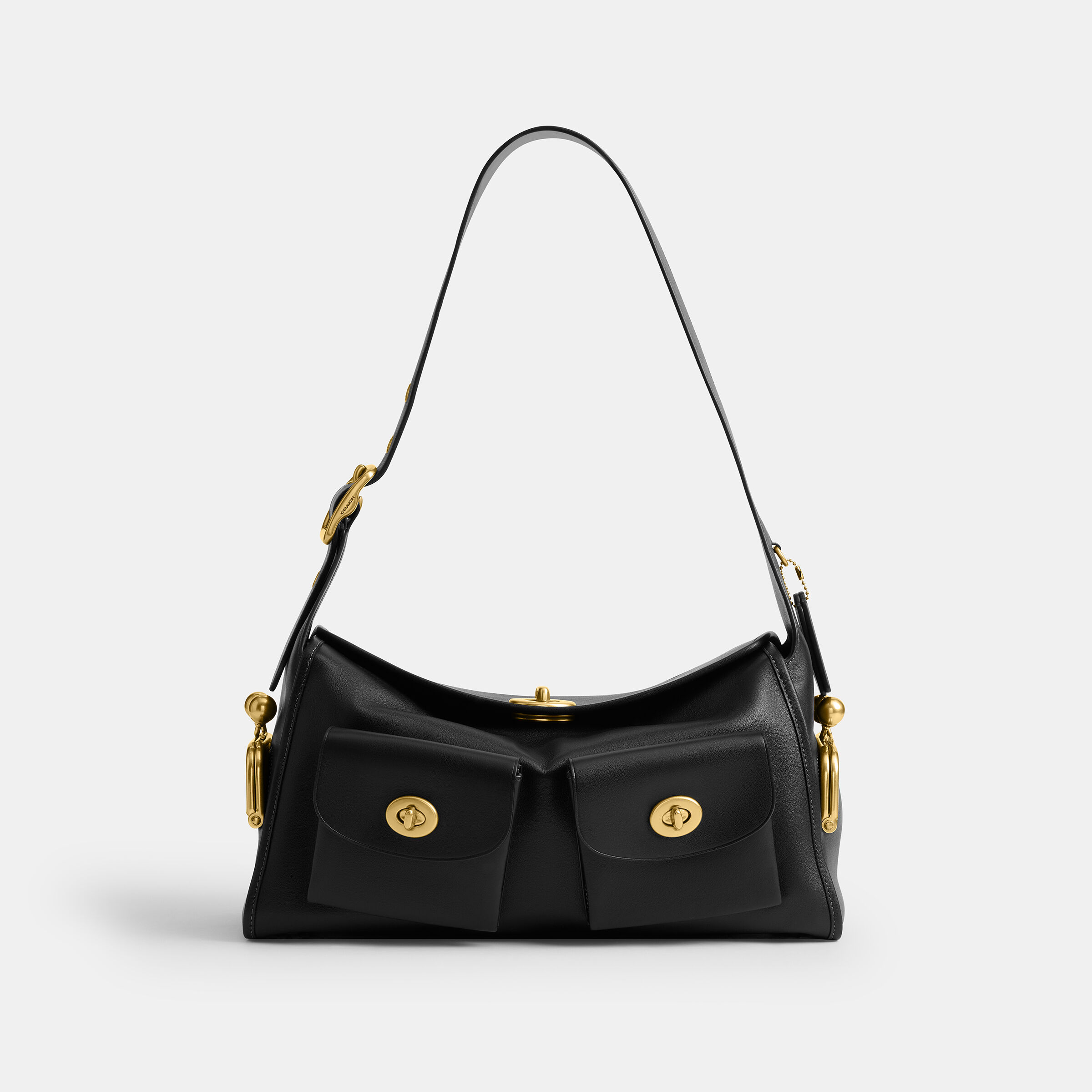 バッグ COACH Signature Turn Lock Shoulder Bag Buy COACH Turnlock Haversack Bag Black Online in UAE