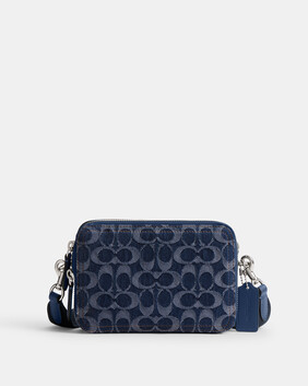 Charter Crossbody Bag 19 In Signature Denim