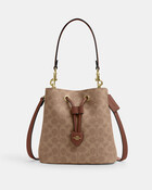 حقيبة باكيت روان قماش قنب بشعار الماركة