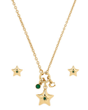 طقم قلادة بدلاية وأقراط بتصميم نجمة