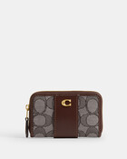 Essential Small Zip Around Card Case In Signature Jacquard