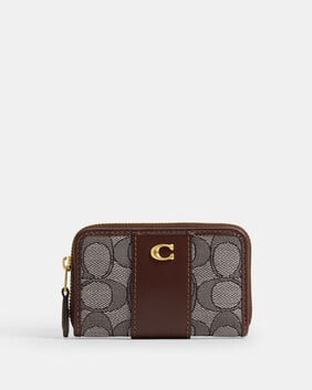 Essential Small Zip Around Card Case In Signature Jacquard