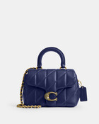 Quilted Leather Tabby Top Handle With Pave C