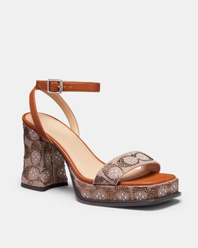 Crystal Signature Jacquard Platform Sandal