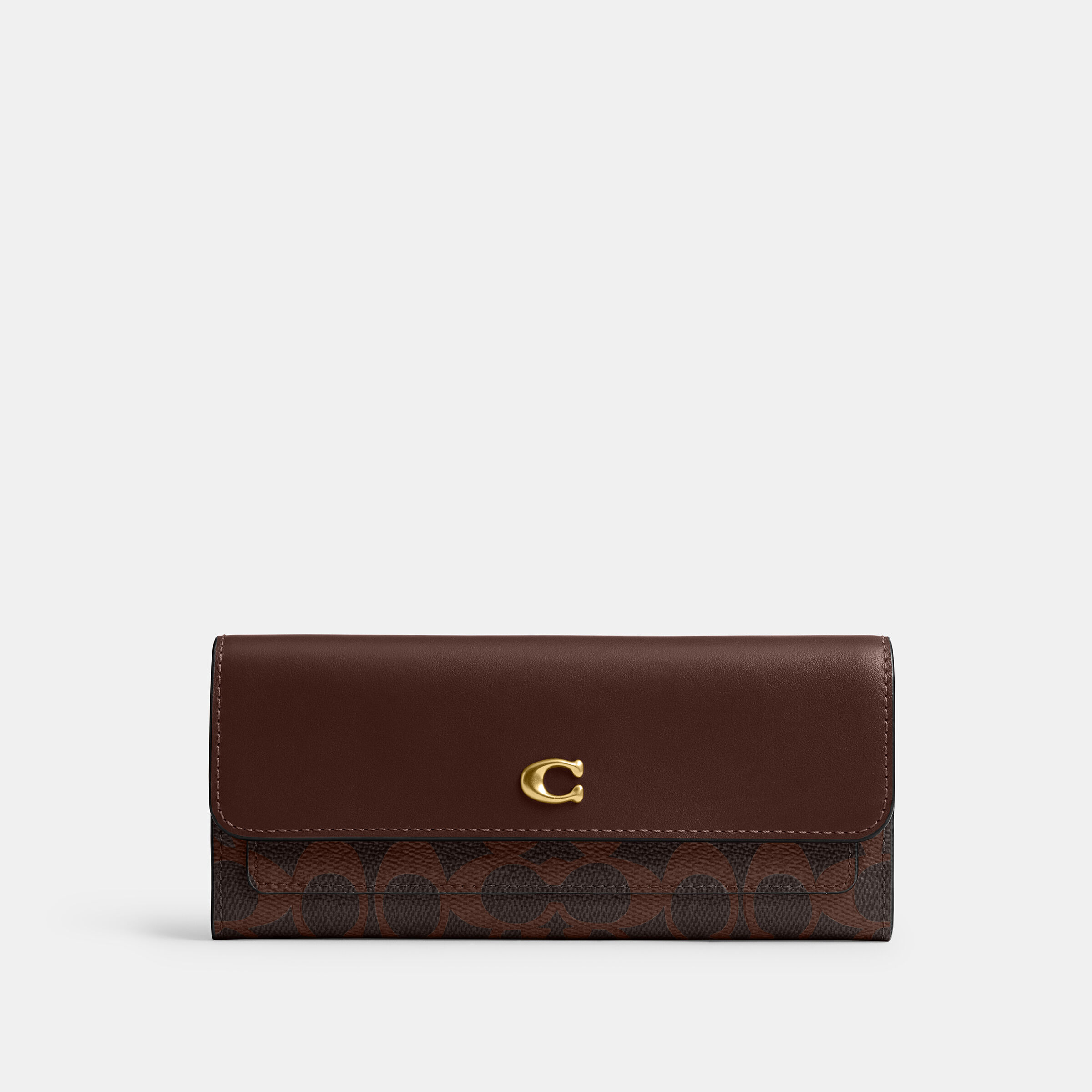 ★Coach★ Mila Long Flap Wallet Buy COACH Mila Long Flap Wallet In Signature Canvas Dark