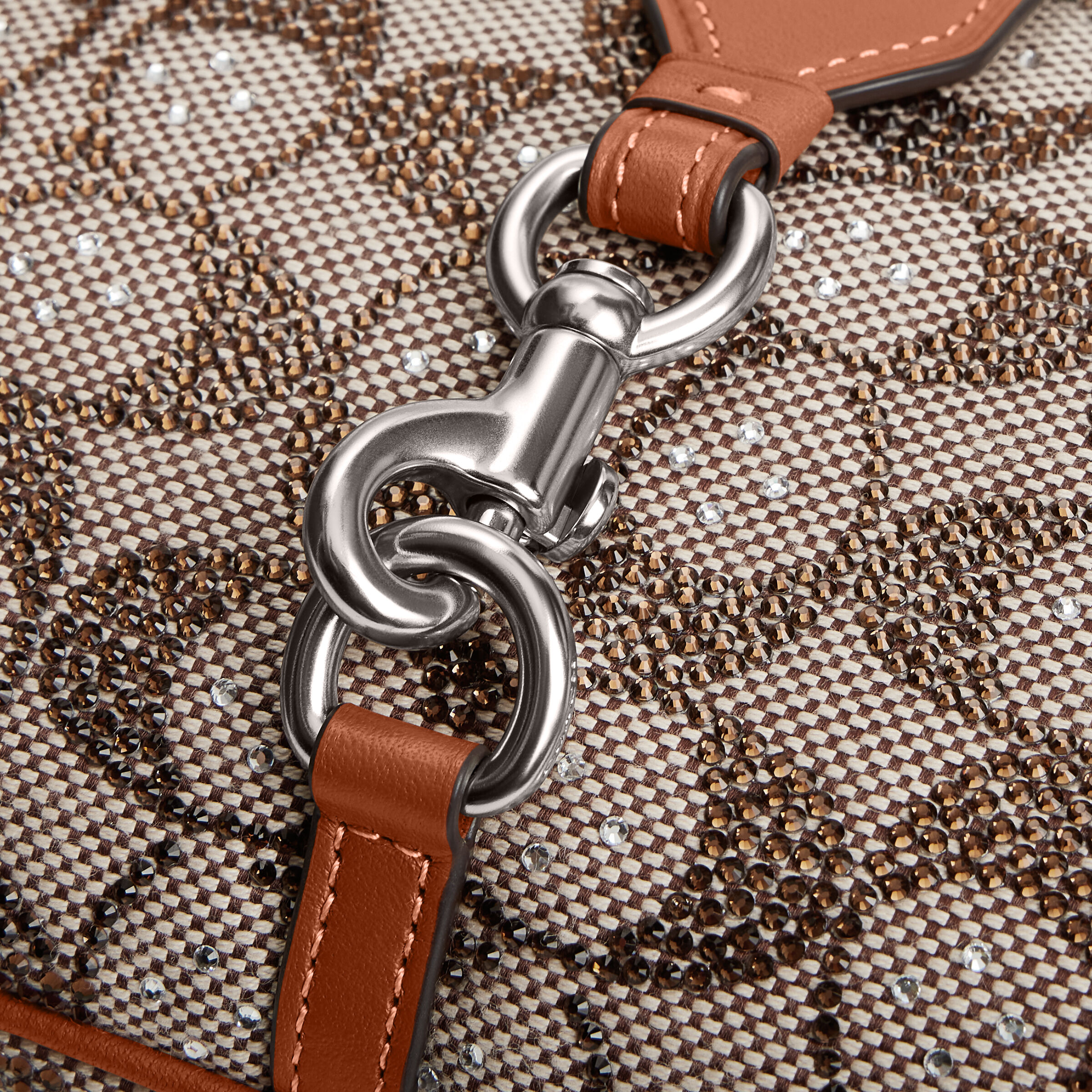 Buy COACH Hamptons Hobo Bag In Crystal Signature Jacquard Brown