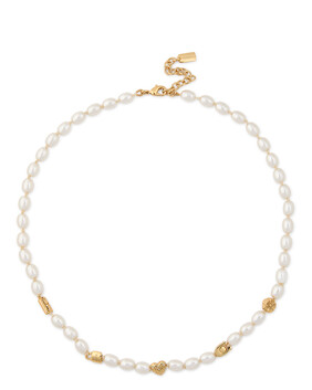 Iconic Necklace, Metal Alloy & Pearl