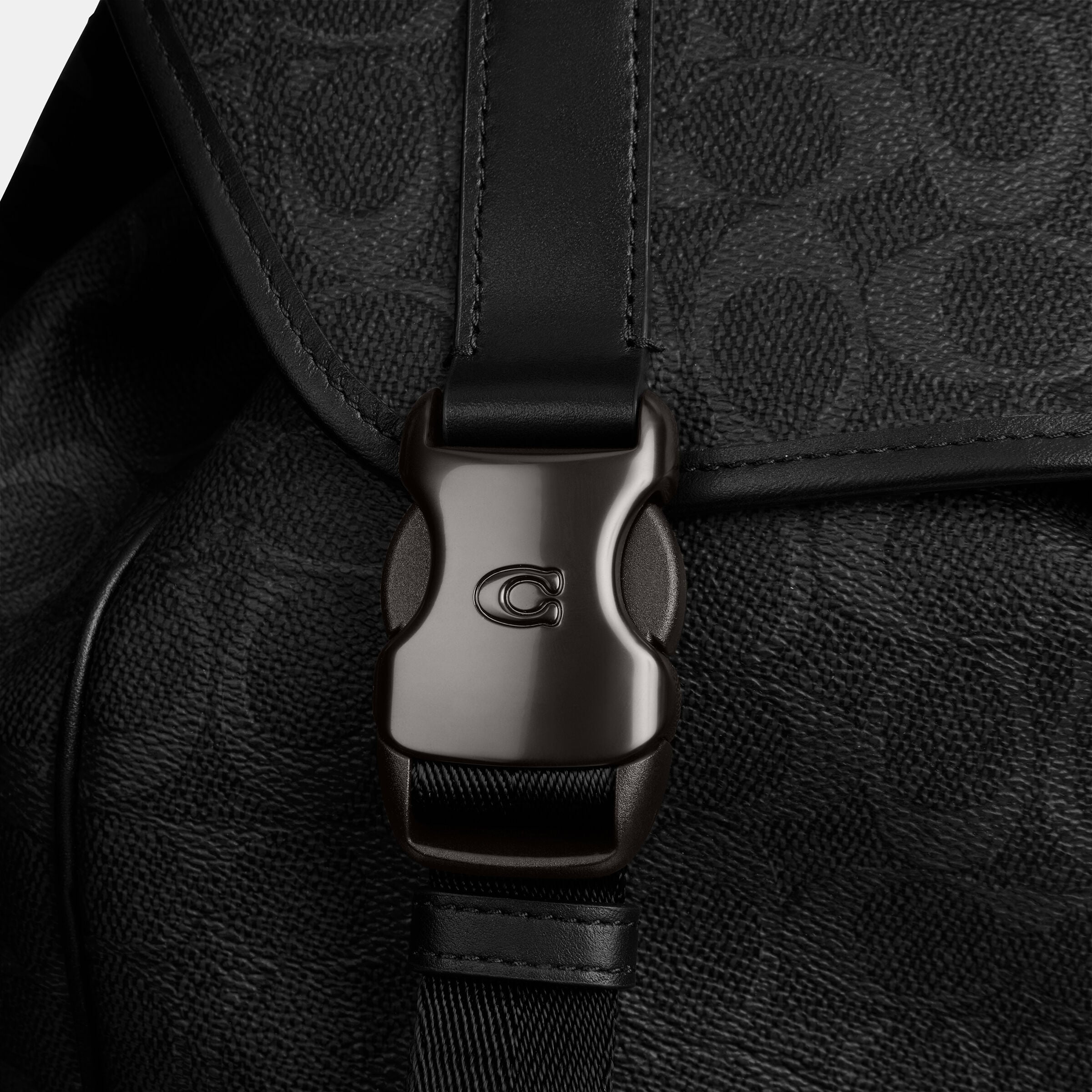Buy COACH League Flap Backpack In Signature Canvas Black Online in UAE