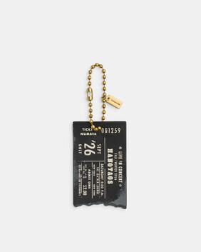 Leather Black Hangtags Concert Ticket Bag Charm