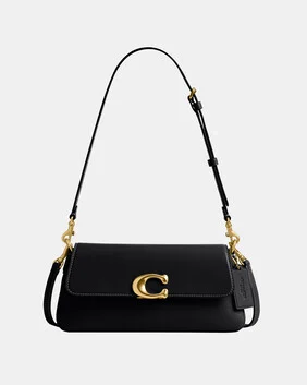 Refined Calf Leather Jet Shoulder Bag