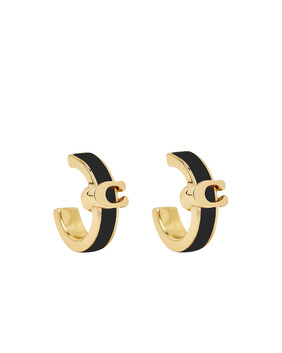 أقراط هاجي بطلاء مينا وشعار الماركة