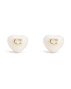 Signature Enamel Heart Stud Boxed Earrings
