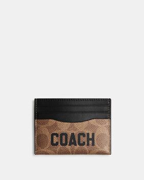 Card Case In Signature Canvas With Coach Graphic