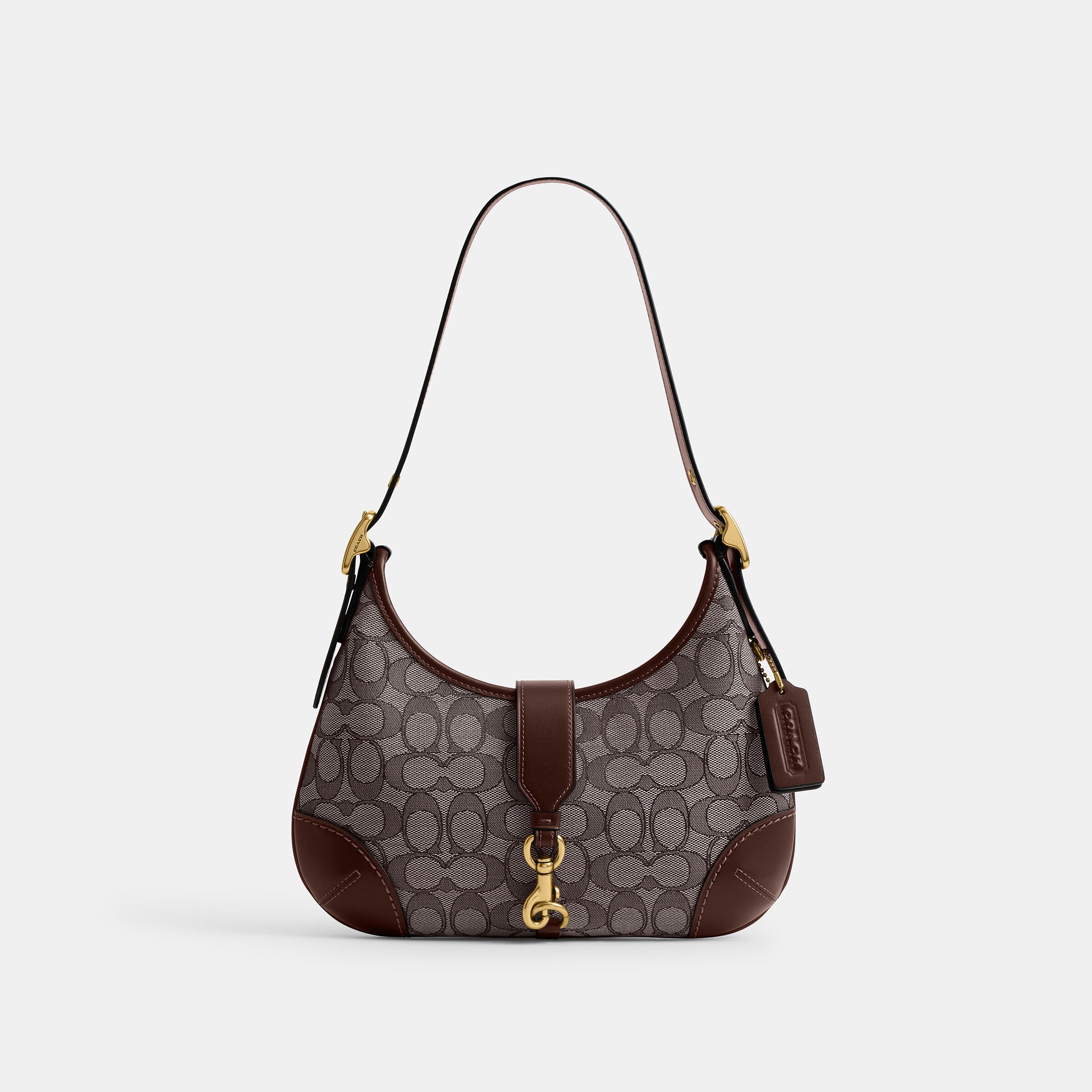 Buy COACH Hamptons Hobo Bag In Signature Jacquard 26 Dbrown Online