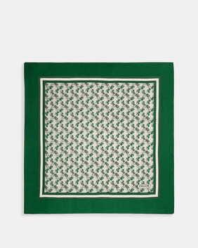 Horse And Carriage Print Silk Square Scarf