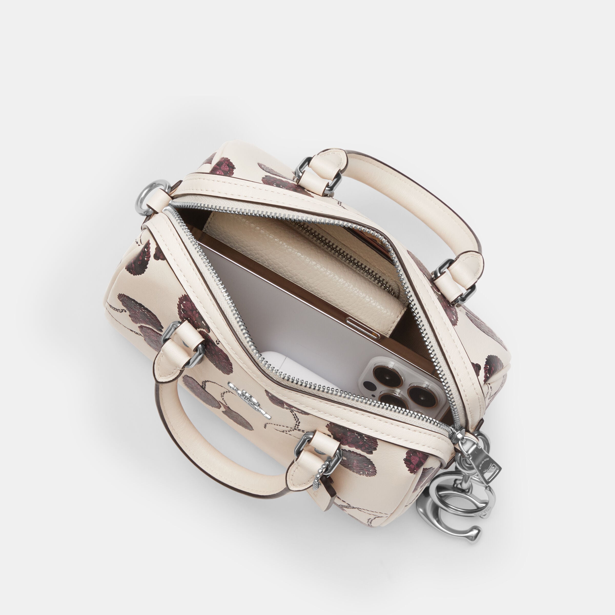 Buy COACH Mini Rowan Crossbody Bag With Cherry Print WHITE Online