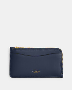 Refined Calf Leather New York Zip Card Case