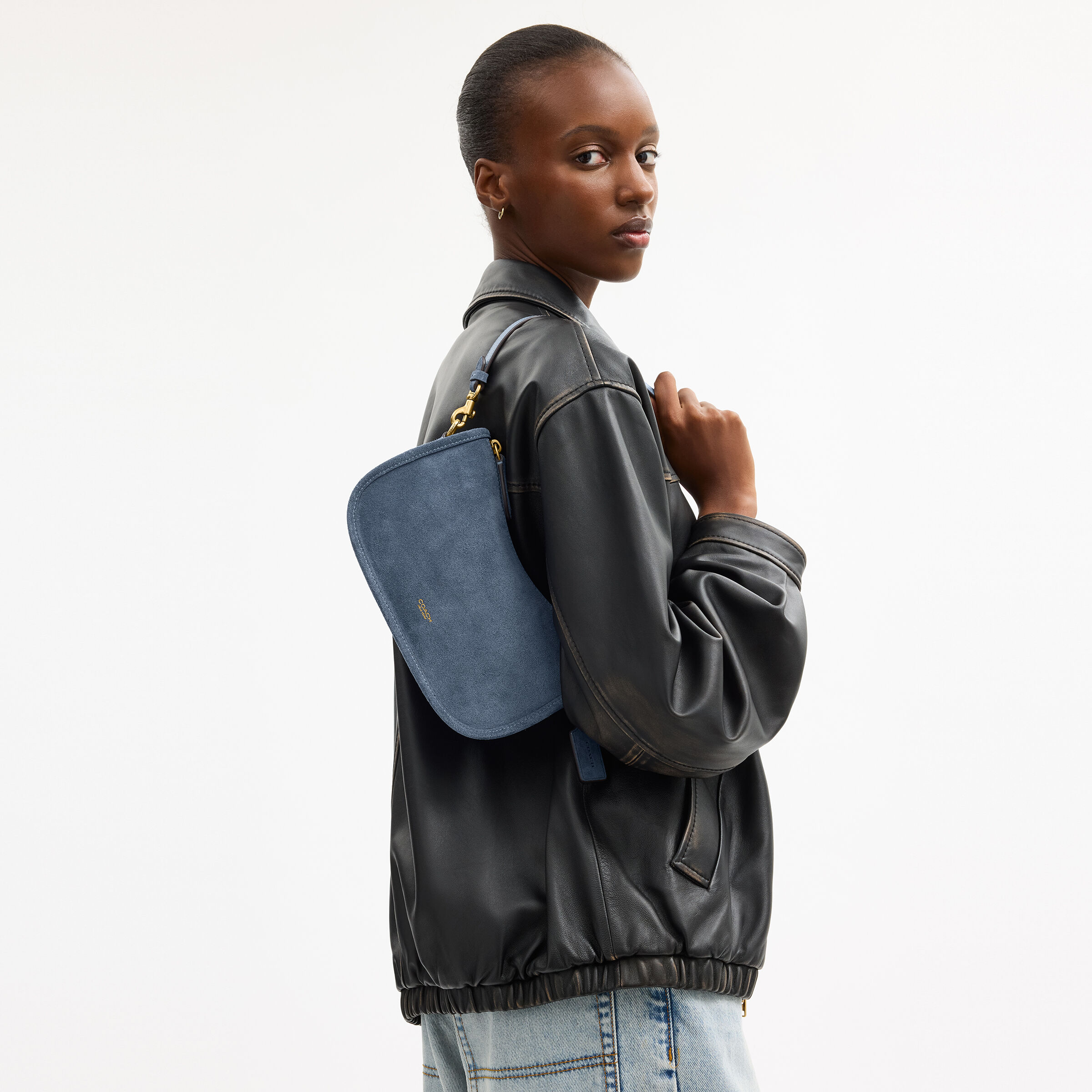 Buy COACH Suede Waverly Bag Light/Pastel Blue Online in UAE