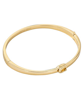 Signature C Boxed Bangle, Brass