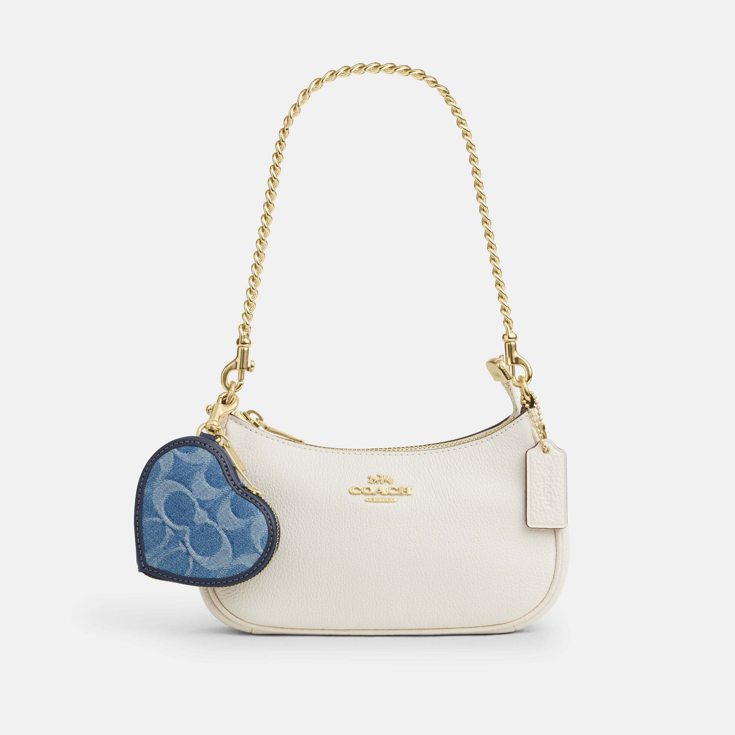 Buy COACH Heart Bag Charm In Signature Denim Blue Online in UAE
