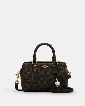 Mini Rowan Crossbody Bag In Loved Signature Canvas With Charms