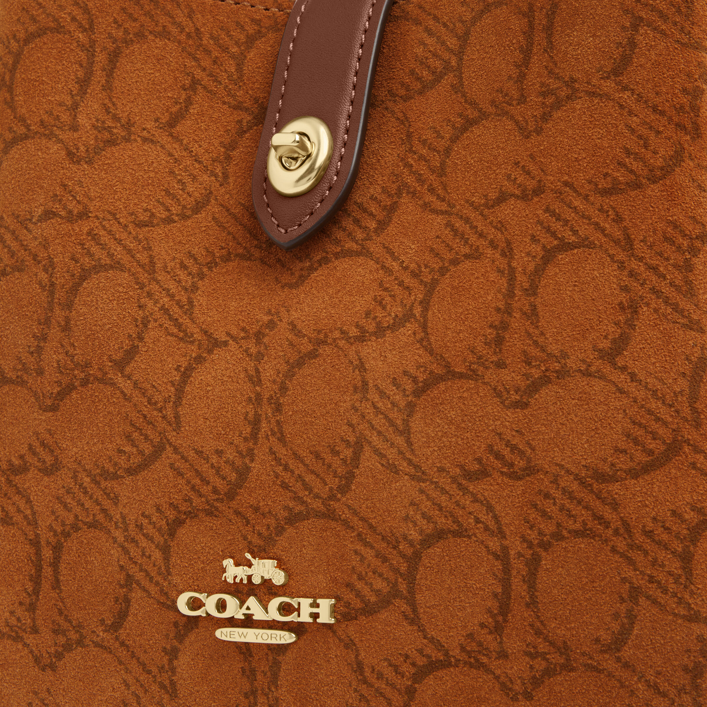 Buy COACH Hadley Mini Crossbody Bag In Signature Suede Brown