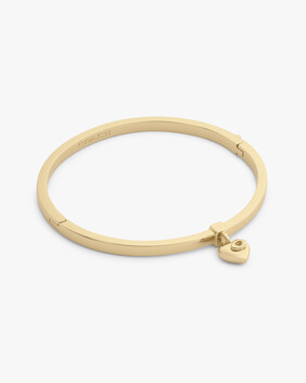 Signature C Heart Charm Bangle Boxed Bracelet
