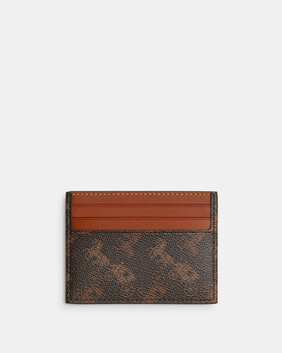 Card Case With Horse And Carriage Print
