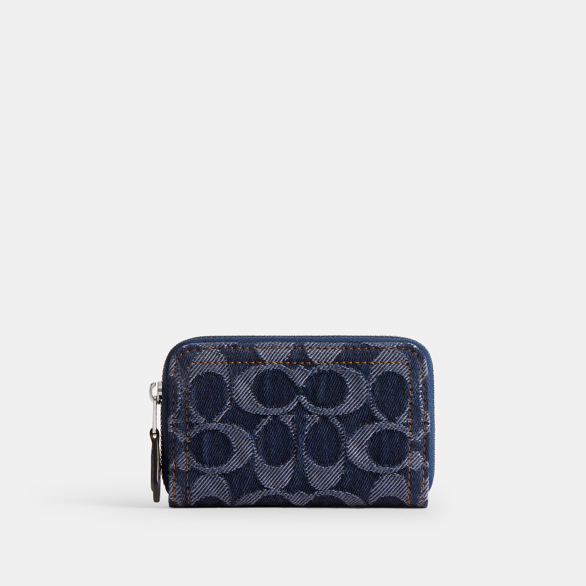 Buy COACH Essential Small Zip Around Card Case In Signature Denim