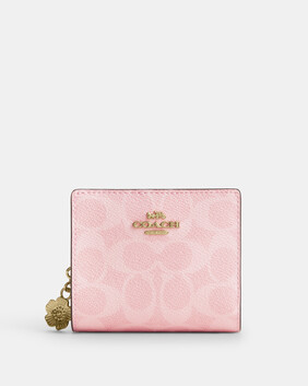 Snap Wallet In Signature Canvas With Charm