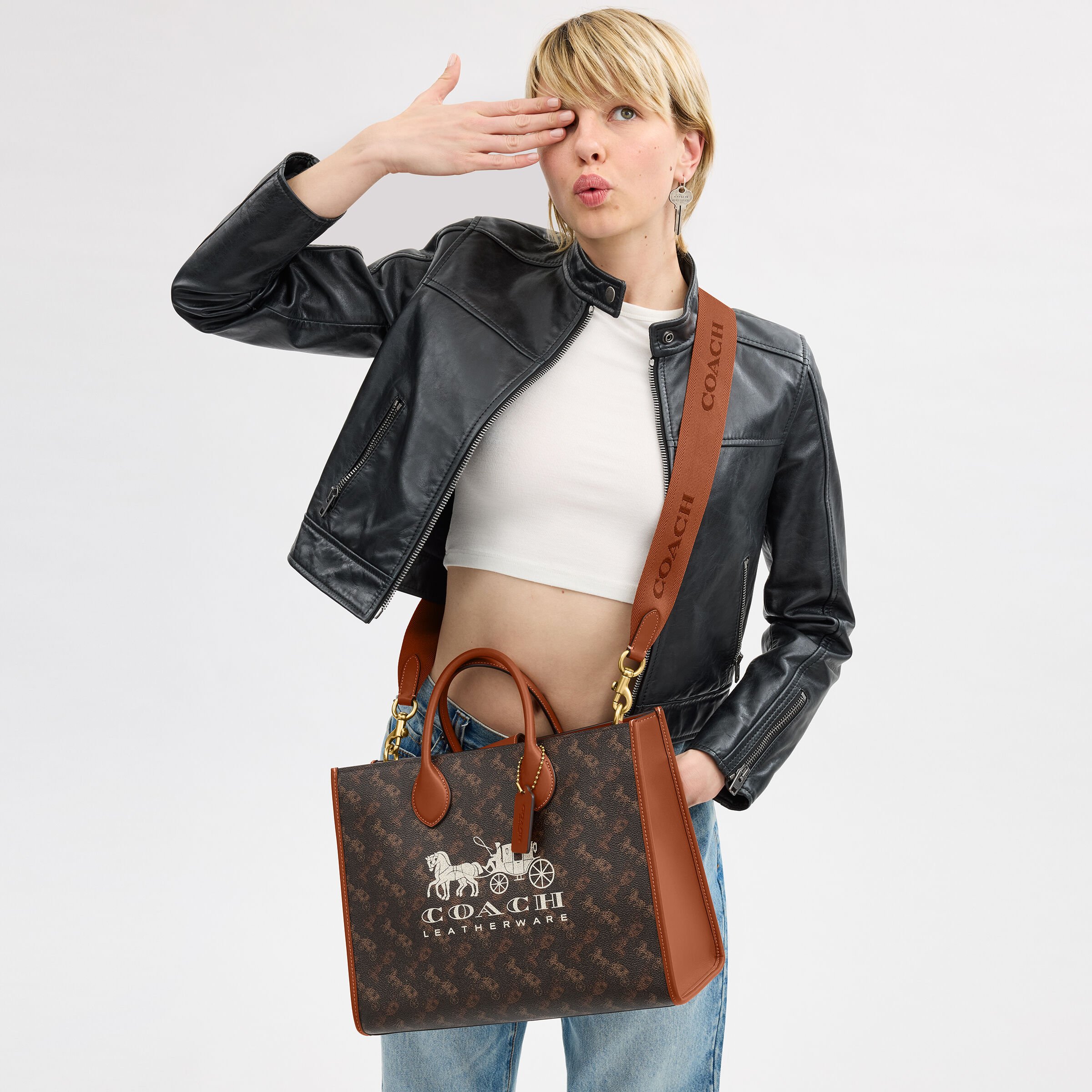 ◇Coach◇ Ace Tote 35 with Horse and Carriage Buy COACH Ace Tote 35 With Horse And Carriage Print Brown