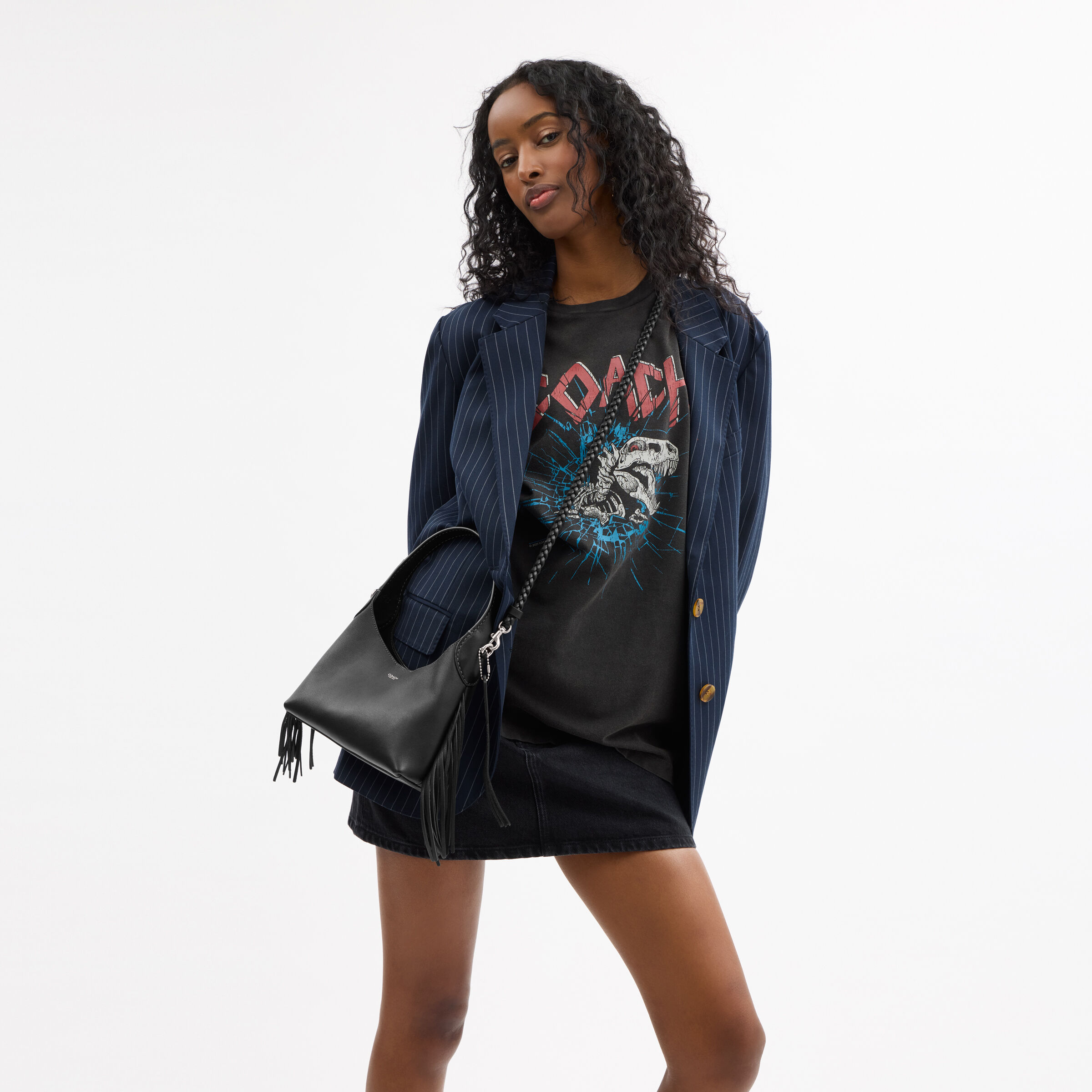 Buy COACH Brooklyn Shoulder Bag 23 With Fringe 23 Black